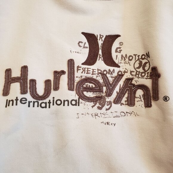 Hurley Fleece Hoodie Beige/Brown - Size Men's Large - Picture 6 of 16